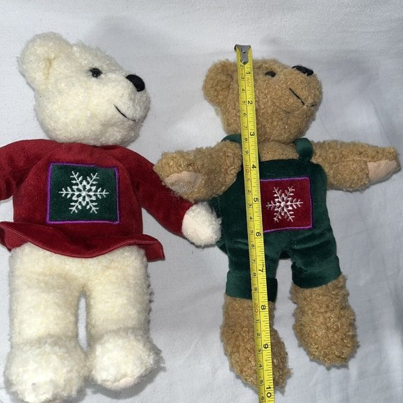 VTG Hallmark Kiss Kiss Mistletoe Plush Teddy Bears Magnetic Noses Christmas - Picture 14 of 14